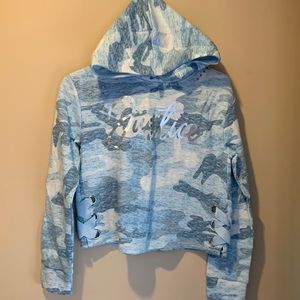 Justice camo crop top sweatshirt NWT